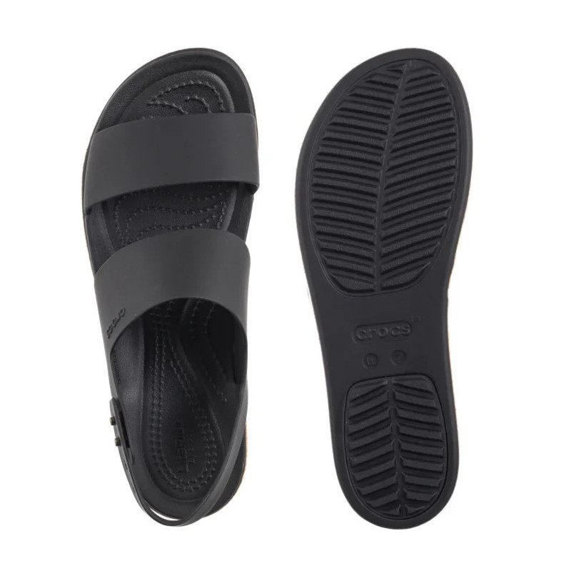 Crocs Brooklyn Cork Low Wedge Black 211144-060 (CR370-a) sandalai