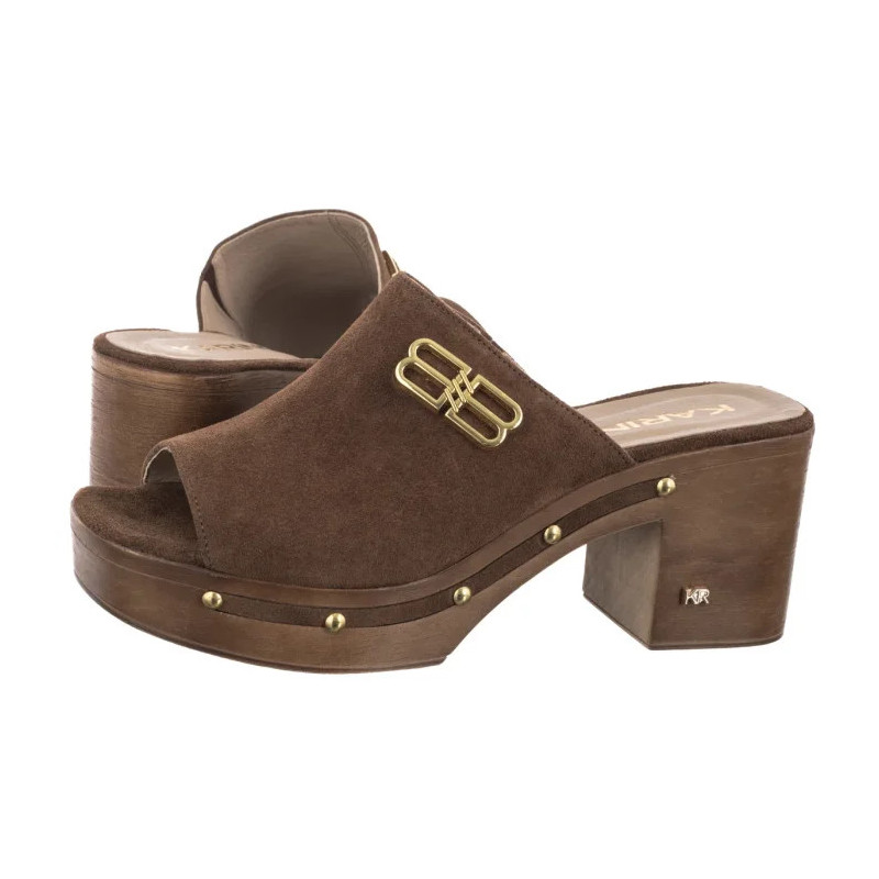 Karino Brązowe 5093/015-P (KN28-a) Moteriški batai/šlepetės