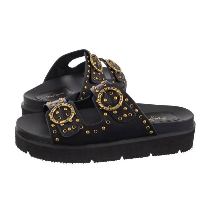 Pepe Jeans Pola Buckle Black PLS90679 999 (PE50-a) Moteriški batai/šlepetės