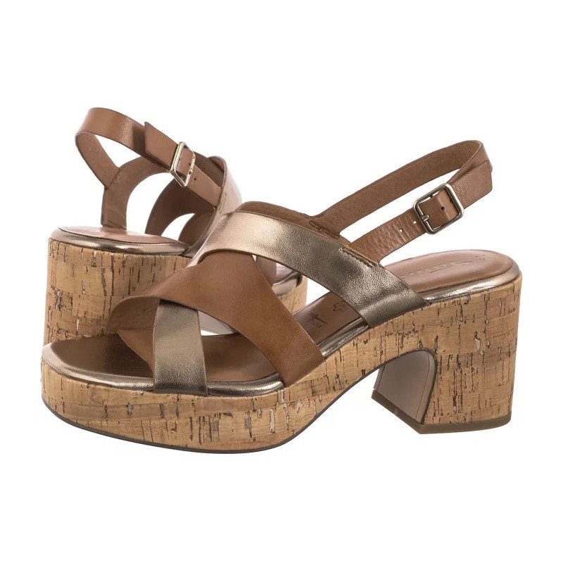 Tamaris Brązowe 1-28312-44 392 Cognac Comb  (TM550-a) sandalai
