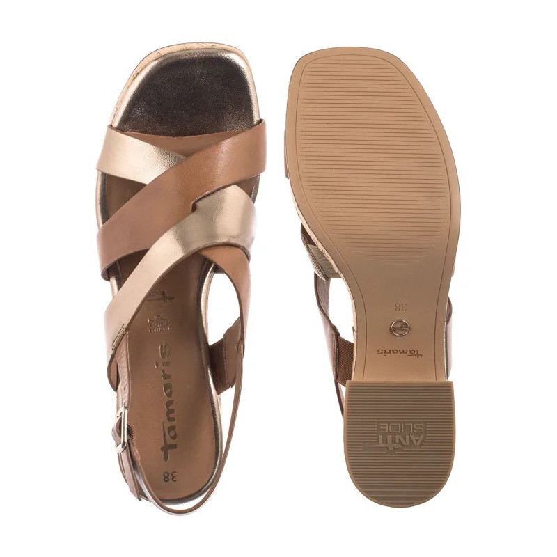 Tamaris Brązowe 1-28312-44 392 Cognac Comb  (TM550-a) sandalai
