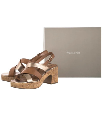 Tamaris Brązowe 1-28312-44 392 Cognac Comb  (TM550-a) sandalai