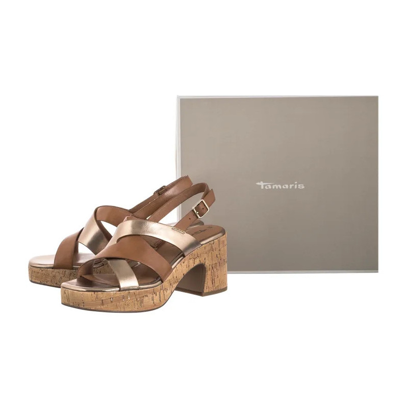 Tamaris Brązowe 1-28312-44 392 Cognac Comb  (TM550-a) sandalai