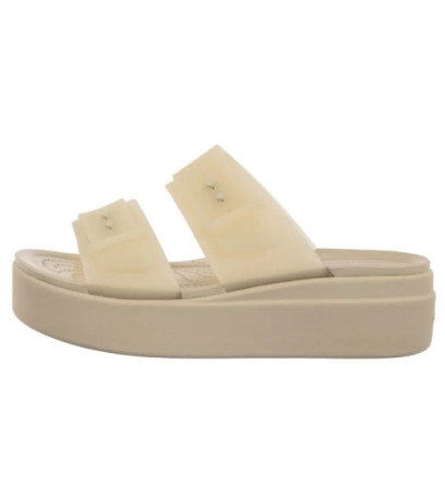 Crocs Brooklyn Buckle Frosted Low Wedge Sandstone 210980-0LH (CR368-b) bateliai