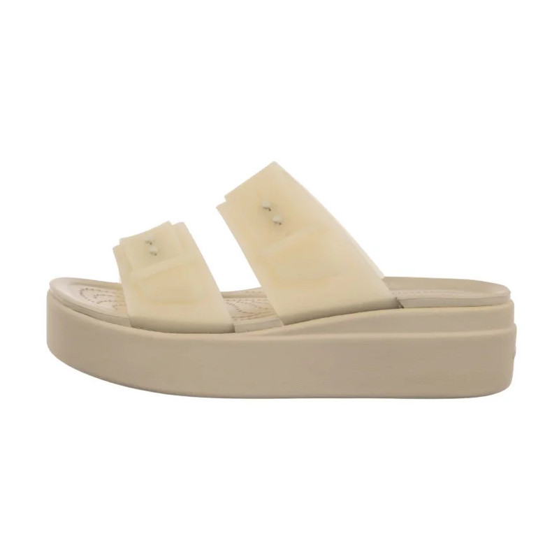 Crocs Brooklyn Buckle Frosted Low Wedge Sandstone 210980-0LH (CR368-b) bateliai