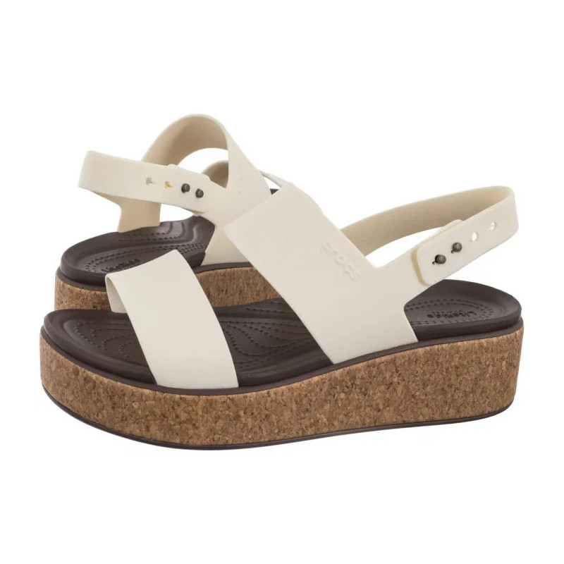 Crocs Brooklyn Cork Low Wedge Black 211144-060 (CR370-b) sandalai