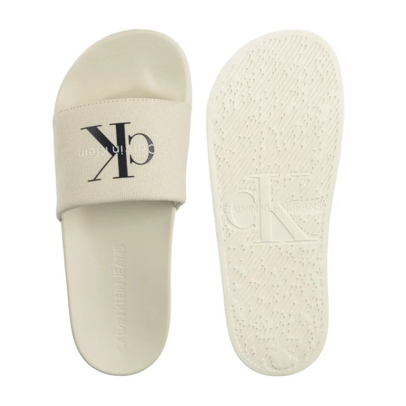 Calvin Klein Slide Monogram Wn Logo Ck Sweet Corn YW0YW01967 AD6 (CK675-a) Moteriški batai/šlepetės