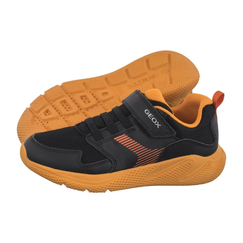 Geox J Sprintye B. A - Syn.Lea+Mesh Black/Orange J55GBA 0BC14 C0038 (GE209-a) sportiniai bateliai