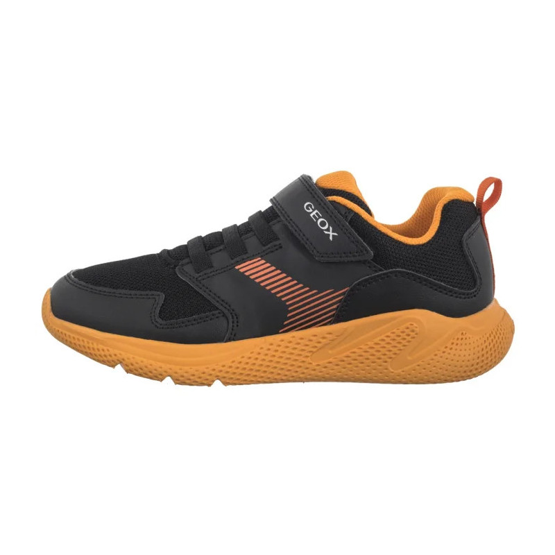 Geox J Sprintye B. A - Syn.Lea+Mesh Black/Orange J55GBA 0BC14 C0038 (GE209-a) sportiniai bateliai