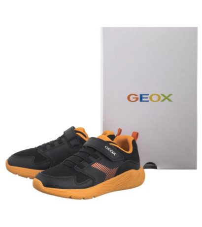 Geox J Sprintye B. A - Syn.Lea+Mesh Black/Orange J55GBA 0BC14 C0038 (GE209-a) sportiniai bateliai