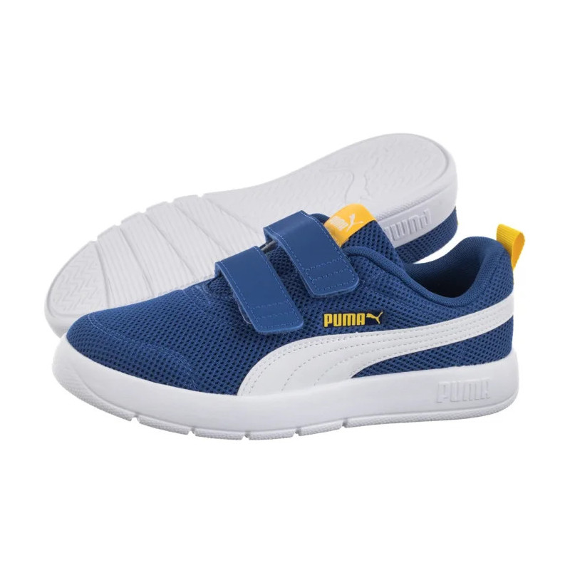Puma Courtflex V3 Mesh PS Clyde Royal-White-Yellow 398085-05 (PU617-b) sportiniai bateliai