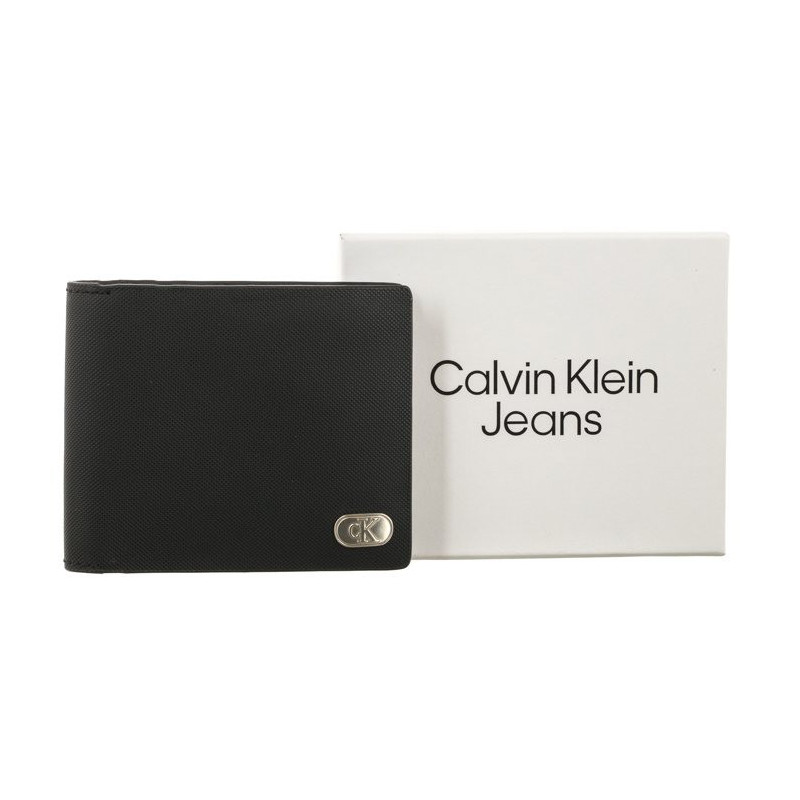 Calvin Klein Textured Bifold W/Coin Black K50K511475 BEH (CK403-a) rankinė