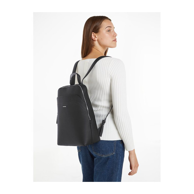 Calvin Klein Business Backpack Saffiano Black/Sand Pebble K60K611676 BEH (CK485-a) kuprinė
