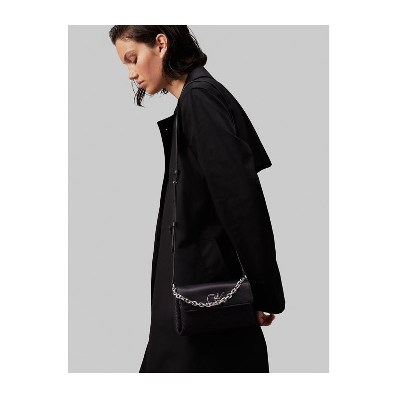 Calvin Klein Re-Lock Mini Crossbody Bag CK Black Mono Jacquard K60K612642 0GK (CK519-a) rankinė