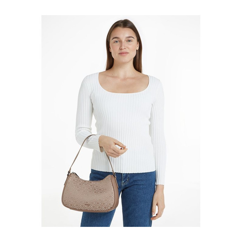 Calvin Klein CK Refine Shoulder Bag-JCQ Chanterelle Mono Jacquard K60K612333 0HE (CK525-a) rankinė