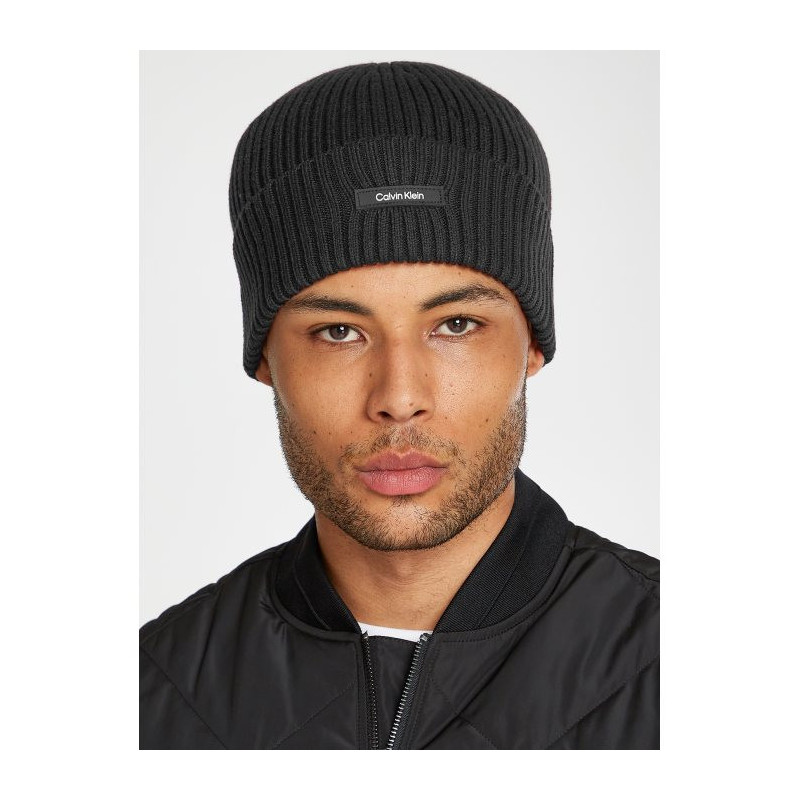 Calvin Klein Classic Cotton Rib Beanie Ck Black K50K512362 BEH (CK540-a) kepurė