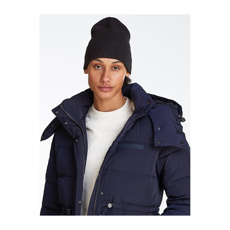 Calvin Klein CK Embroidery Fine Rib Beanie Ck Black K60K612590 BEH (CK554-a) kepurė