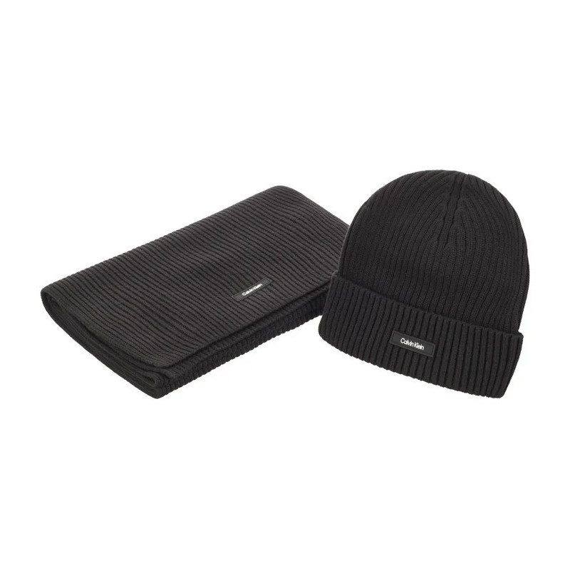 Calvin Klein Gs Classic Rib Beanie+Scarf Ck Black K50K512389 BEH (CK577-a) kepurė