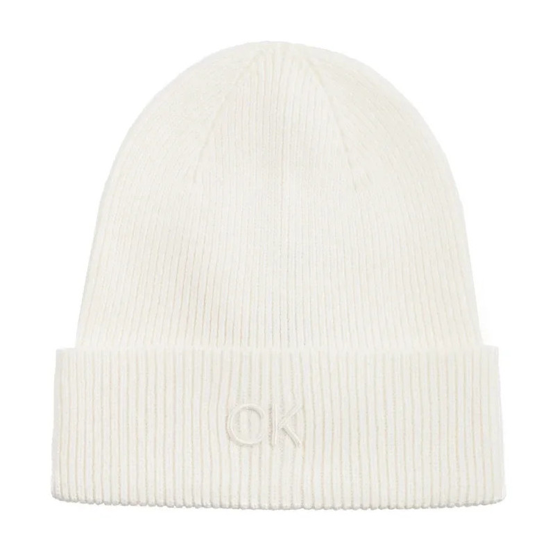 Calvin Klein CK Embroidery Fine Rib Beanie Lily White K60K612590 YAJ (CK554-c) kepurė