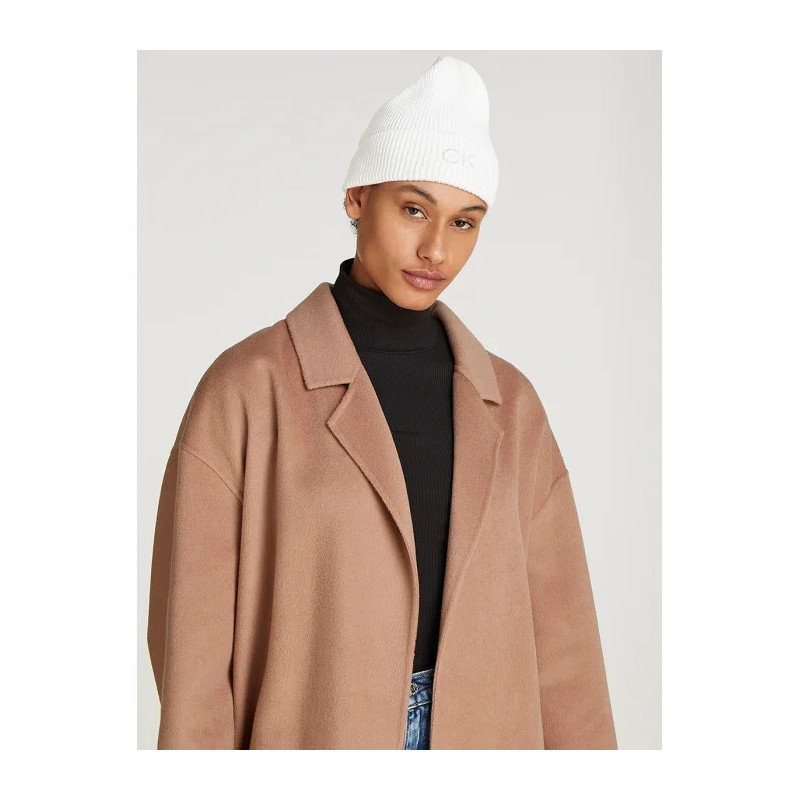 Calvin Klein CK Embroidery Fine Rib Beanie Lily White K60K612590 YAJ (CK554-c) kepurė