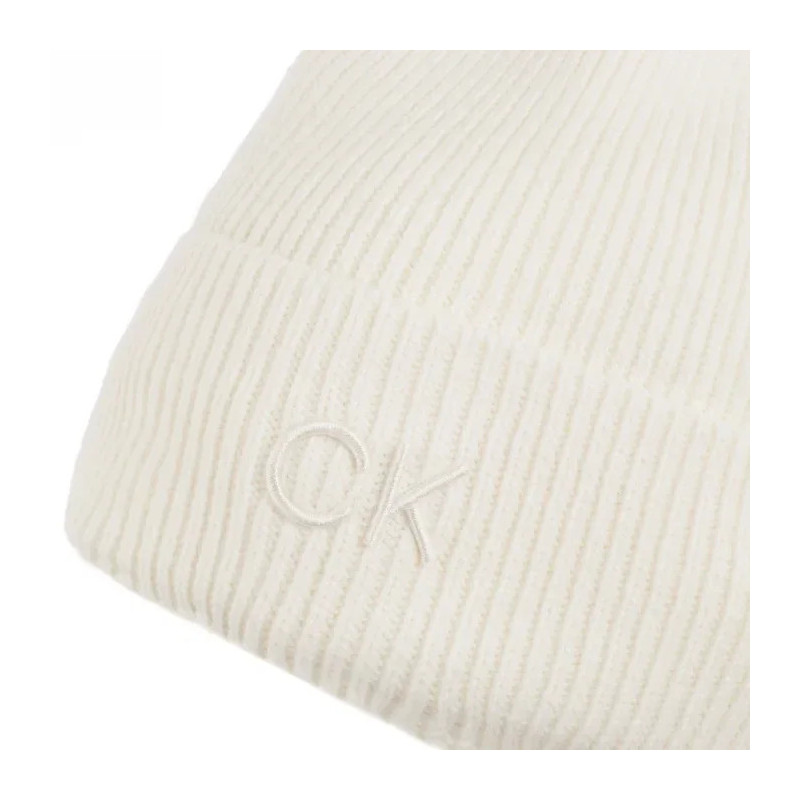 Calvin Klein CK Embroidery Fine Rib Beanie Lily White K60K612590 YAJ (CK554-c) kepurė