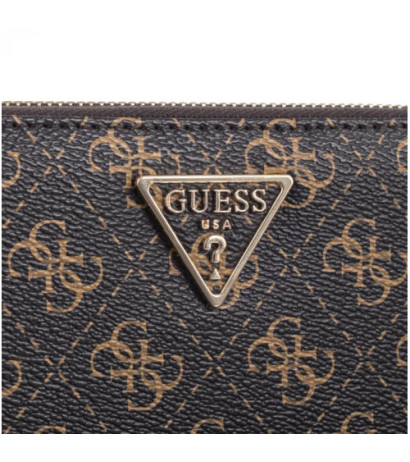 Guess Laurel Slg Large Zip Around SWQE85 00146 Brown Logo (GU665-a) rankinė