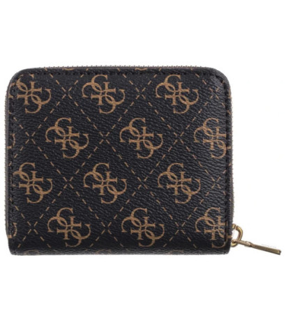 Guess Laurel Slg Small Zip Around SWQE85 00137 Brown Logo (GU704-a) rankinė