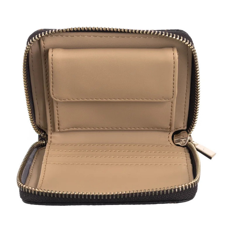 Guess Laurel Slg Small Zip Around SWQE85 00137 Brown Logo (GU704-a) rankinė