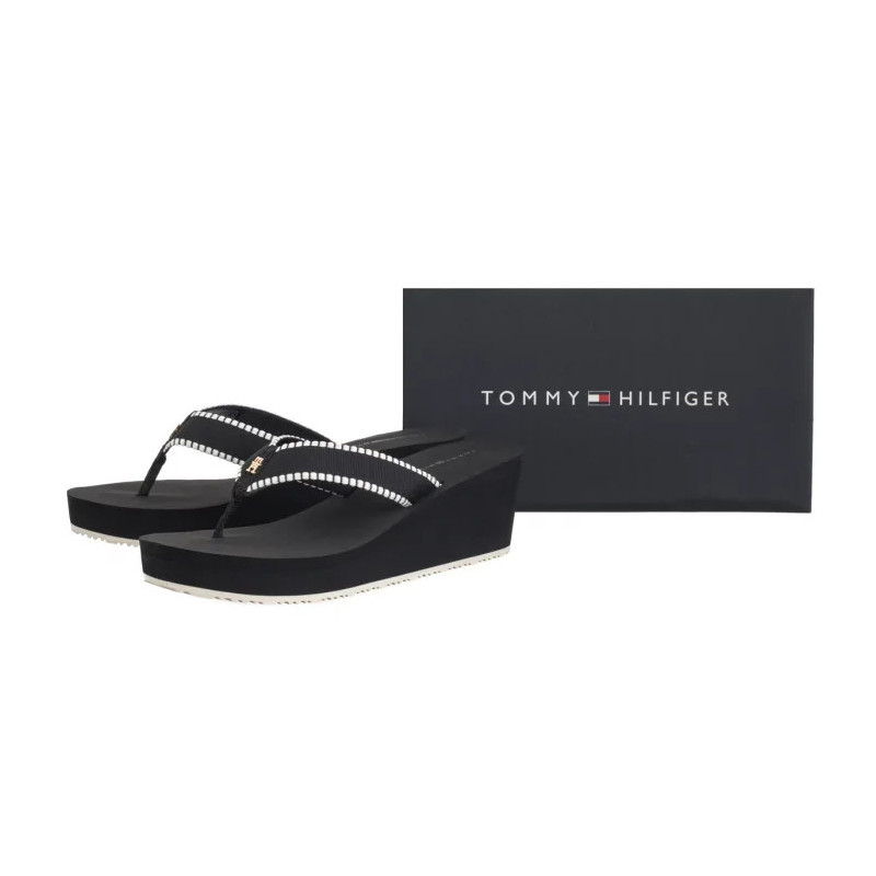 Tommy Hilfiger Wedge Beach Sandal Black FW0FW08738 BDS (TH1353-b) batai