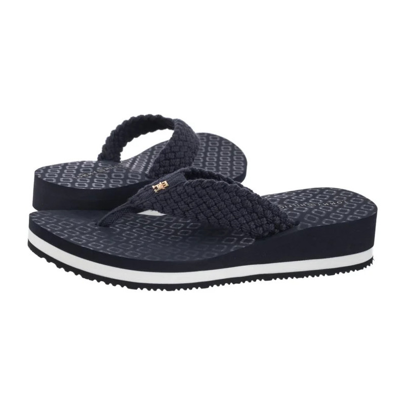 Tommy Hilfiger TH Crochet Mid Beach Sandal Space Blue FW0FW08737 DW6 (TH1357-a) šlepetės