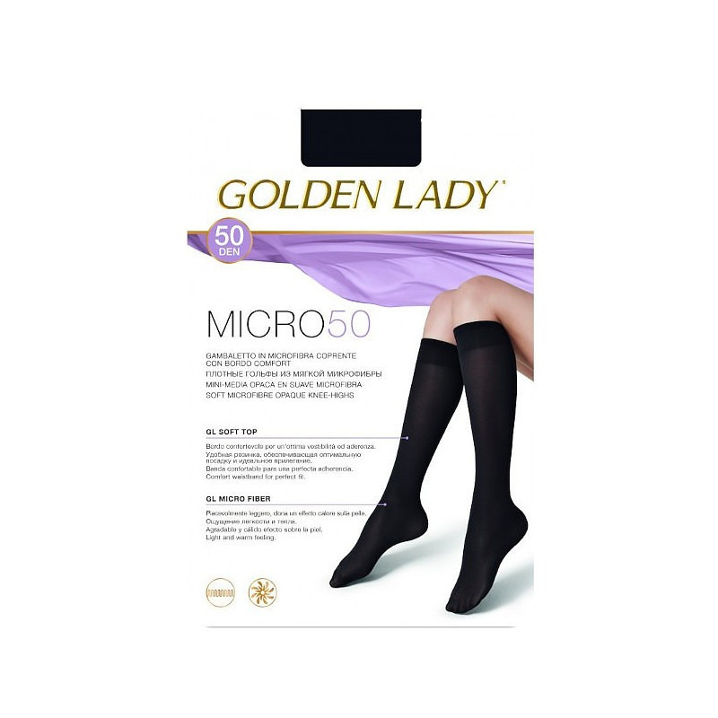 Golden Lady kojinės iki kelių su mikrofibra