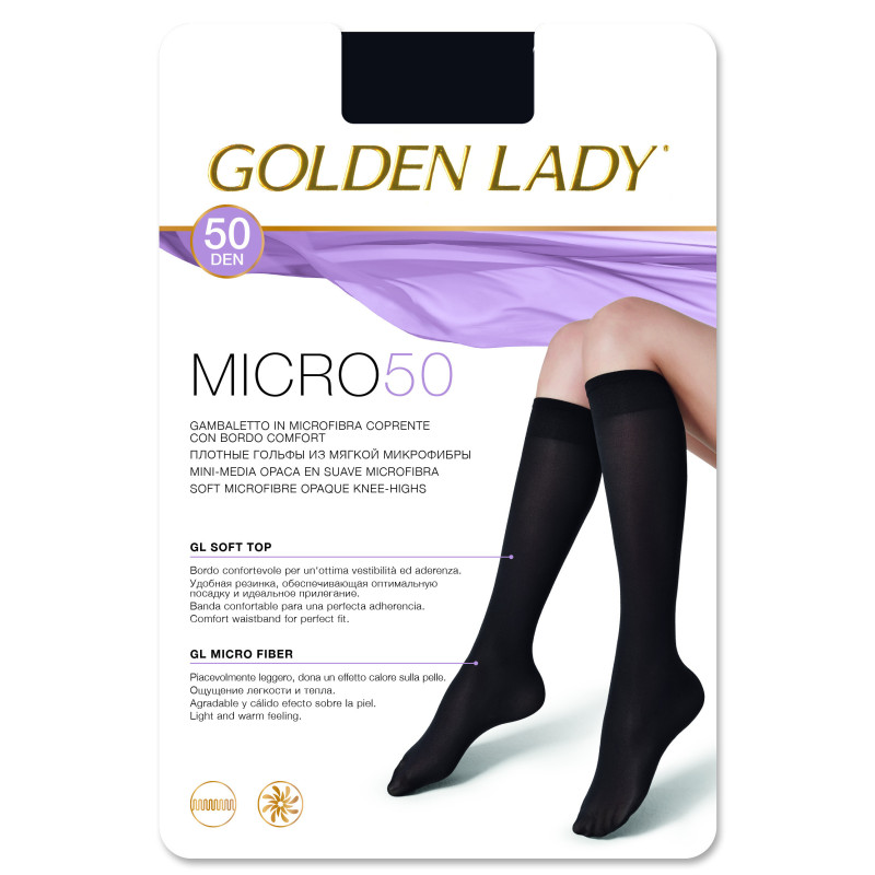 Golden Lady kojinės iki kelių su mikrofibra