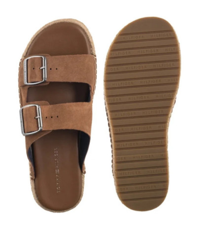 Tommy Hilfiger Flex Jutte Hilfiger Suede Sandal Fudge Brown FM0FM05503 GQM (TH1361-a) šlepetės