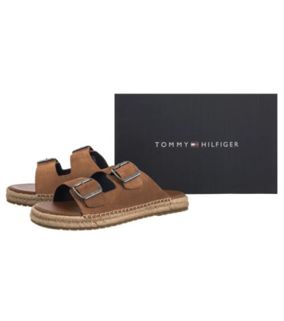 Tommy Hilfiger Flex Jutte Hilfiger Suede Sandal Fudge Brown FM0FM05503 GQM (TH1361-a) šlepetės