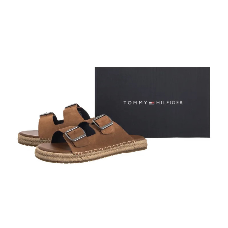 Tommy Hilfiger Flex Jutte Hilfiger Suede Sandal Fudge Brown FM0FM05503 GQM (TH1361-a) šlepetės