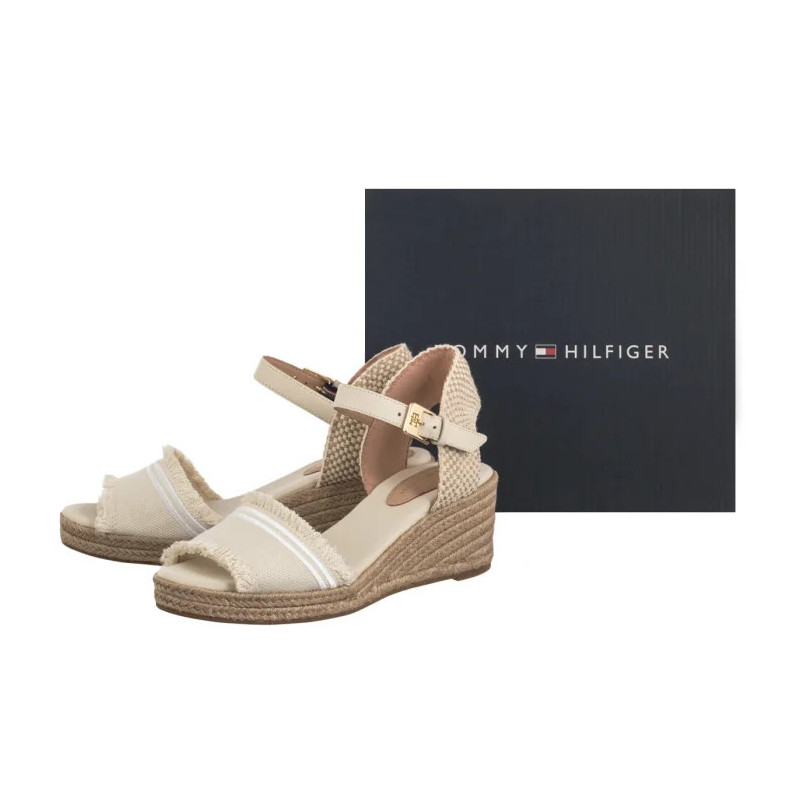 Tommy Hilfiger Fringe Canvas Medium Wedge Muslin FW0FW08879 ACJ (TH1359-a) sandalai