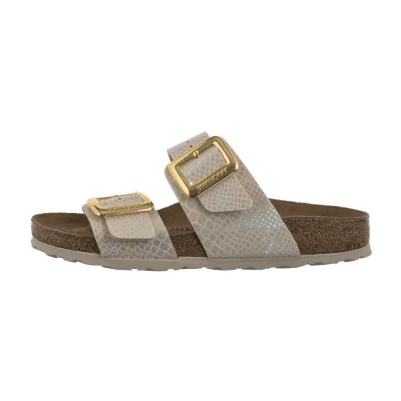 Birkenstock Sydney Cushion Buckle Shiny Snake Cream 1030258 (BK314-a) Moteriški batai/šlepetės