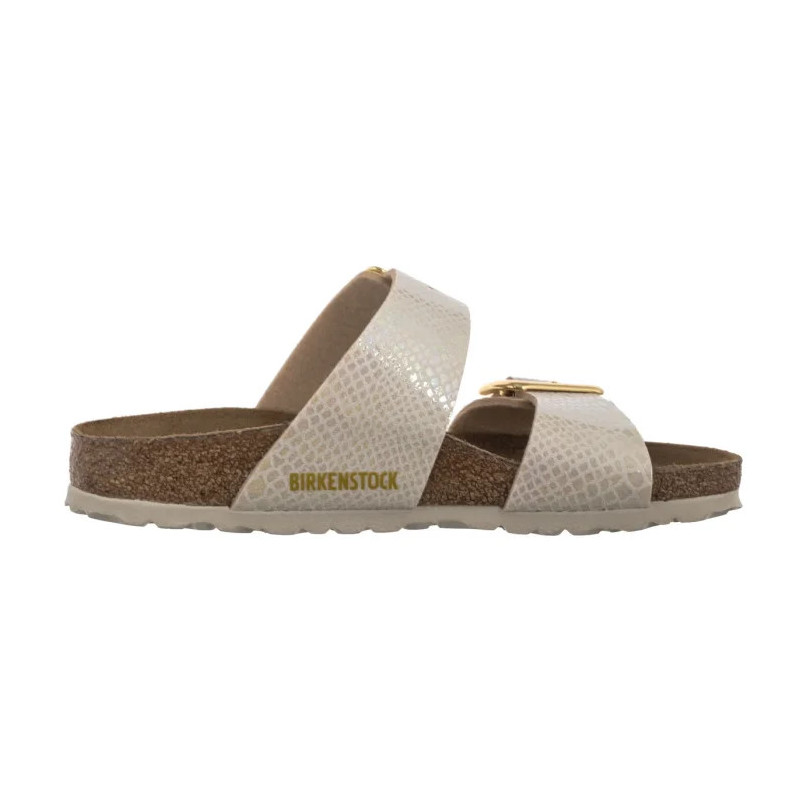 Birkenstock Sydney Cushion Buckle Shiny Snake Cream 1030258 (BK314-a) Moteriški batai/šlepetės