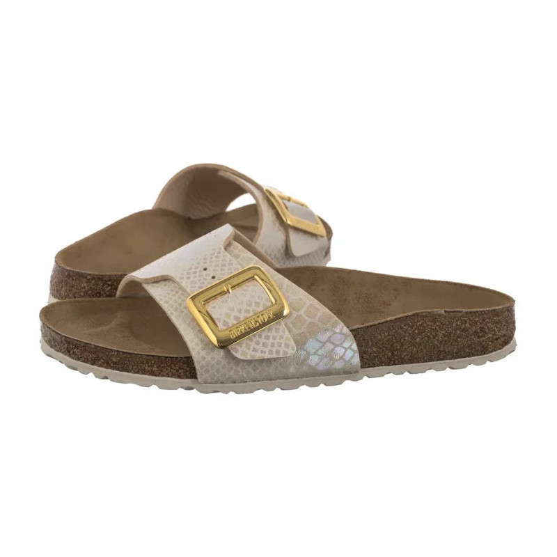 Birkenstock Catalina Cushion Buckle Shiny Snake Cream 1030360 (BK317-a) Moteriški batai/šlepetės