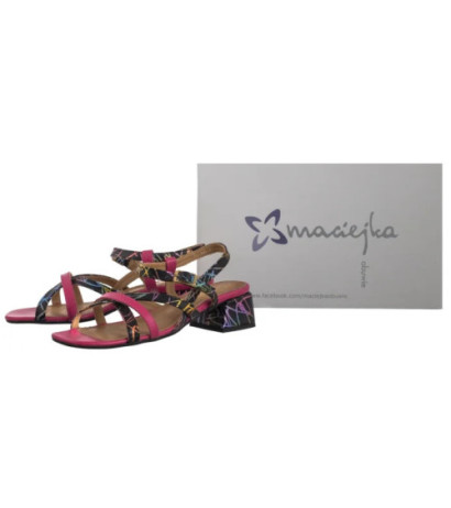Maciejka Różowe+Czarne 06959-39/00-1 (MA1406-b) sandalai