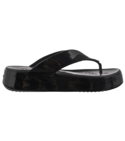 Crocs Getaway Platform Patent Flip Black 211478-001 (CR396-a) šlepetės