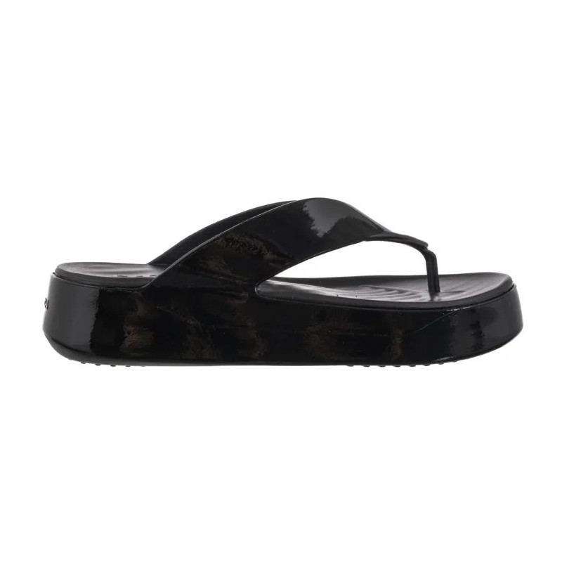 Crocs Getaway Platform Patent Flip Black 211478-001 (CR396-a) šlepetės