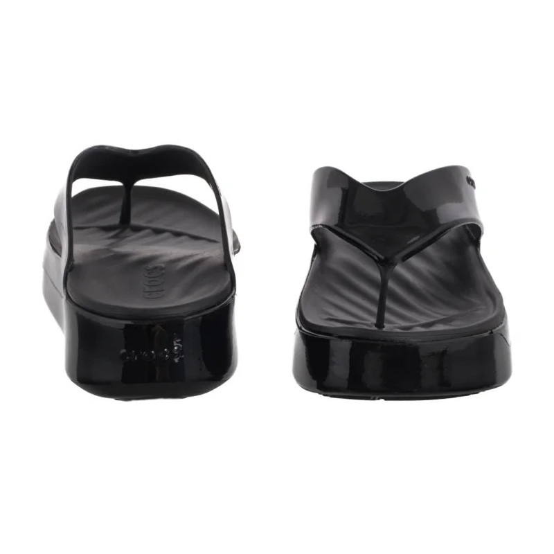 Crocs Getaway Platform Patent Flip Black 211478-001 (CR396-a) šlepetės
