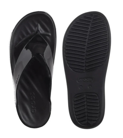 Crocs Getaway Platform Patent Flip Black 211478-001 (CR396-a) šlepetės