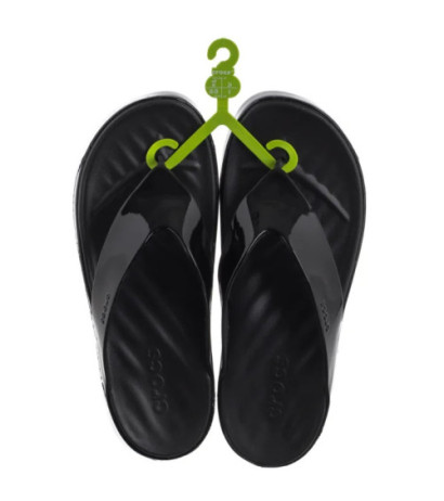 Crocs Getaway Platform Patent Flip Black 211478-001 (CR396-a) šlepetės