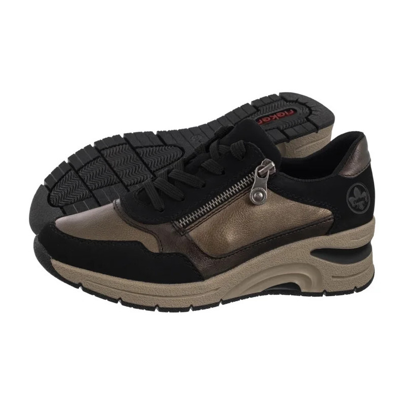 Rieker Czarne/Złote N9301-91 Beige Combination (RI277-a) batai