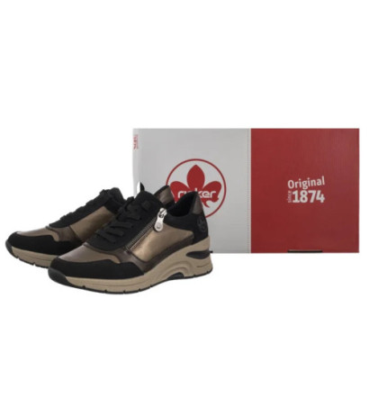 Rieker Czarne/Złote N9301-91 Beige Combination (RI277-a) batai