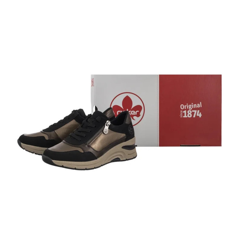Rieker Czarne/Złote N9301-91 Beige Combination (RI277-a) batai