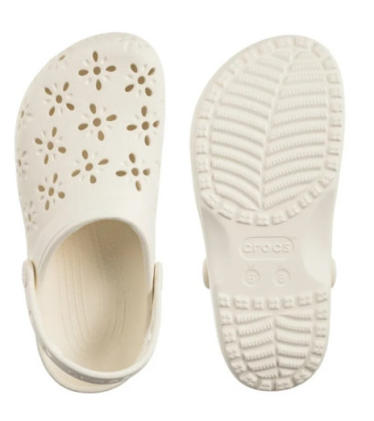 Crocs Classic Floral Cut Out Clog Chalk 210927-0WV (CR389-b) Moteriški batai/šlepetės