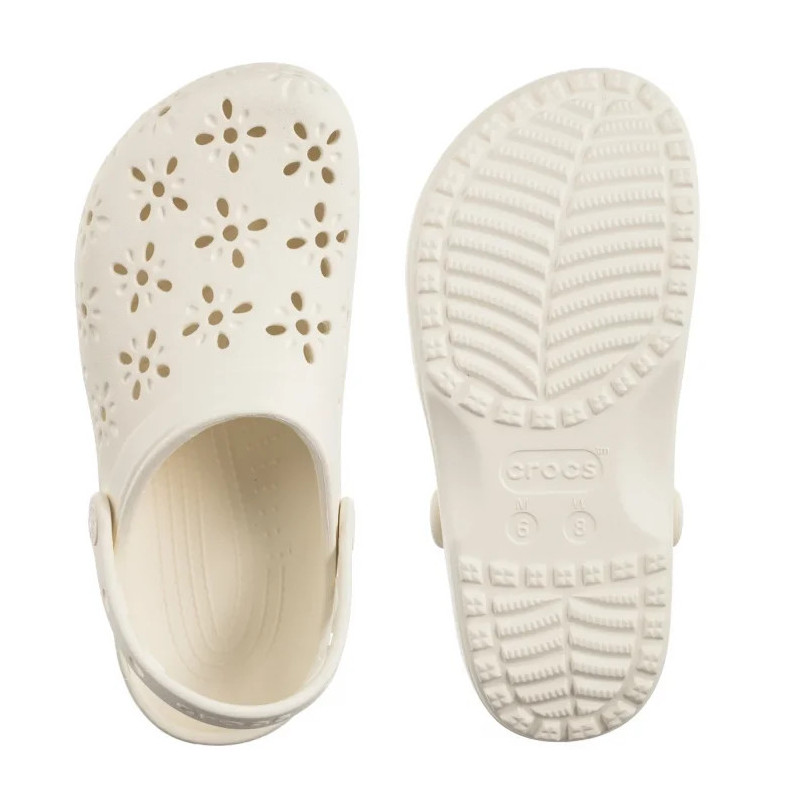 Crocs Classic Floral Cut Out Clog Chalk 210927-0WV (CR389-b) Moteriški batai/šlepetės